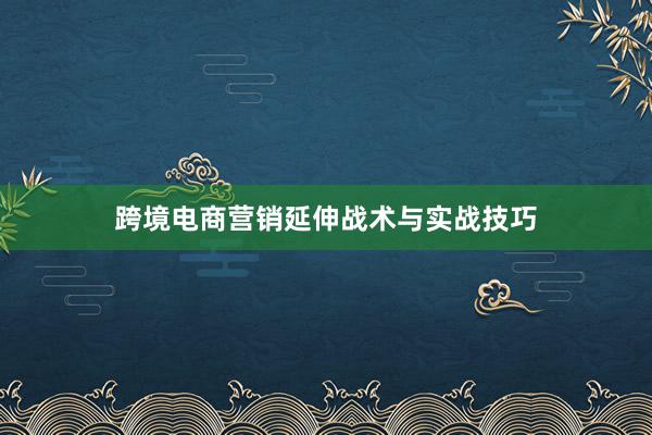 跨境电商营销延伸战术与实战技巧